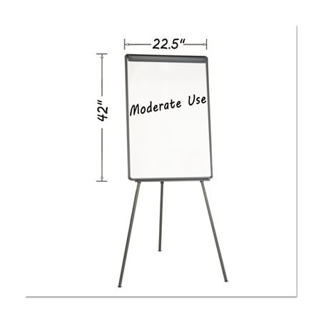 Bi-Silque MasterVisi, Basic Tripod Melamine Presentation Easel, 22 1/2 X 42, White/black EA2300045